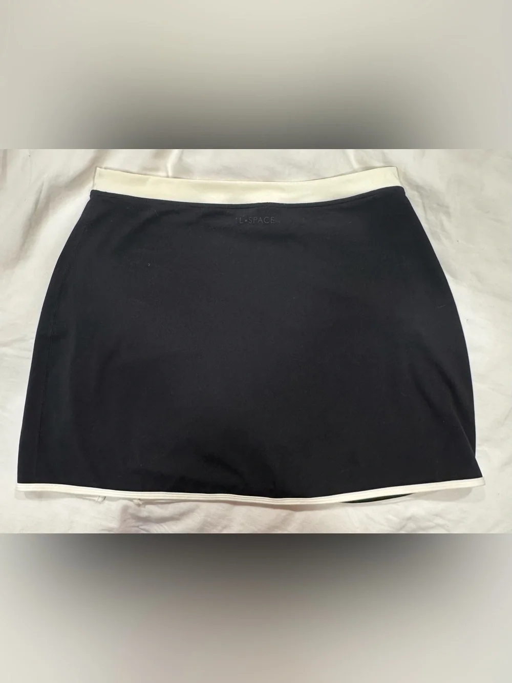 LSpace Black and Ivory Trim Skort